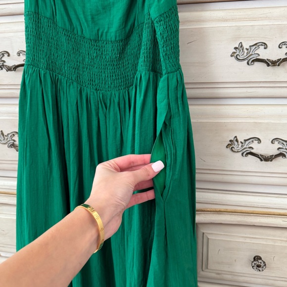 Lulus Green Smocked Midi Dress - Picture 5 of 8